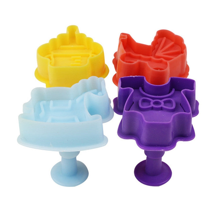 4-in-1 3D Baby-Serie Keksausstecher Fondant-Ausstechwerkzeuge, Zufällige Farblieferung, 4-in-1 3D Baby-Serie