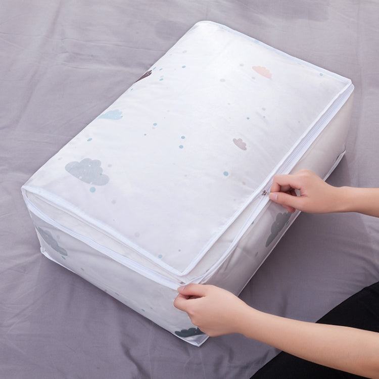 Faltbare Aufbewahrungstasche Kleidung Decke Steppdecke Transparenter Aufdruck Reisegepäck Aufbewahrungstasche, 57x40x22cm