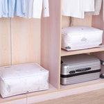 Faltbare Aufbewahrungstasche Kleidung Decke Steppdecke Transparenter Aufdruck Reisegepäck Aufbewahrungstasche, 57x40x22cm