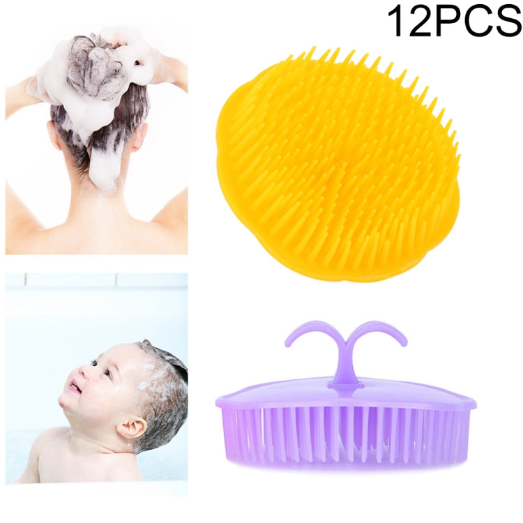 12 Stück Shampoo-Bürste Erwachsene Kopfhaut-Massagebürste weiche Gummi Badezimmer Shampoo-Kamm, Zufällige Farblieferung, Kopfhaut-Massagebürste
