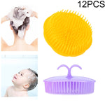 12 Stück Shampoo-Bürste Erwachsene Kopfhaut-Massagebürste weiche Gummi Badezimmer Shampoo-Kamm, Zufällige Farblieferung, Kopfhaut-Massagebürste