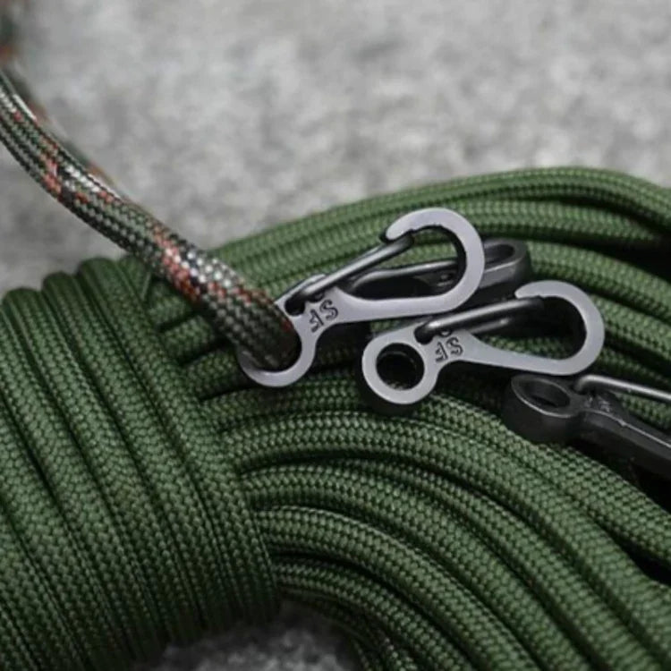 10 STÜCK SF Version Einfache Mini-Feder-Hänge-Schnalle Schlüsselanhänger-Schnalle, geeignet für Schirmseile bis 5mm