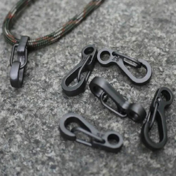 10 STÜCK SF Version Einfache Mini-Feder-Hänge-Schnalle Schlüsselanhänger-Schnalle, geeignet für Schirmseile bis 5mm