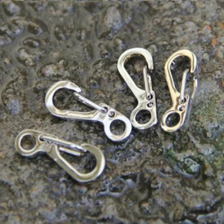10 STÜCK SF Version Einfache Mini-Feder-Hänge-Schnalle Schlüsselanhänger-Schnalle, geeignet für Schirmseile bis 5mm