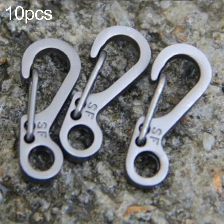10 STÜCK SF Version Einfache Mini-Feder-Hänge-Schnalle Schlüsselanhänger-Schnalle, geeignet für Schirmseile bis 5mm
