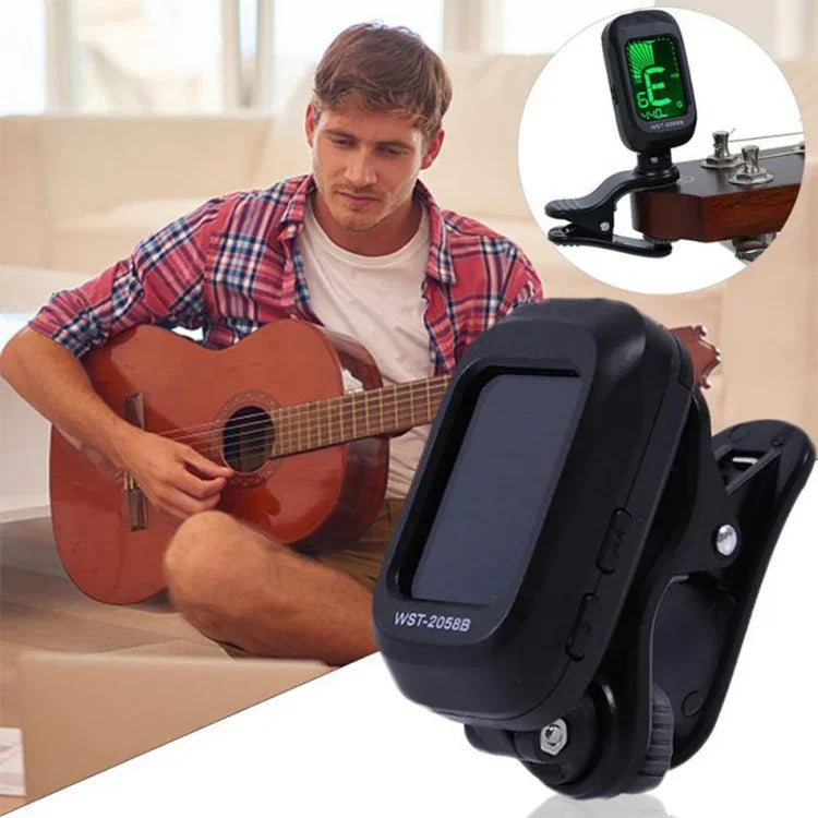 Little Angel WST-2058B Gitarren-Capo mit elektronischem Stimmgerät, 5 × 3,7 × 2,7 cm