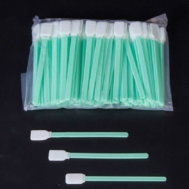 100 Stück Inkjet-Schwamm-Flachkopf-Reinigungsstäbchen Industriestange, 13cm
