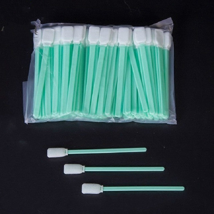 100 Stück Inkjet-Schwamm-Flachkopf-Reinigungsstäbchen Industriestange, 13cm