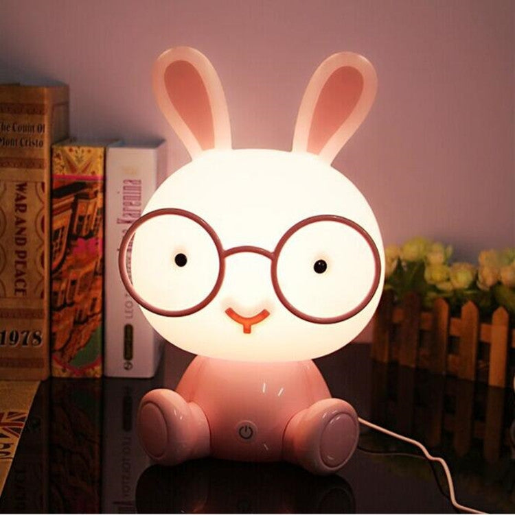 Modische Niedliche Cartoon Kaninchen LED 3-Modi Dimm Touch Steuerung Nachttischlampe, US-Stecker