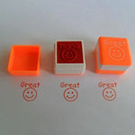 24 STÜCK / Box Lehrerkommentare Cartoon Kunststoff Quadratische Stempel Buntes Muster Kinder Spielzeug Stempel, Quadratische Stempel