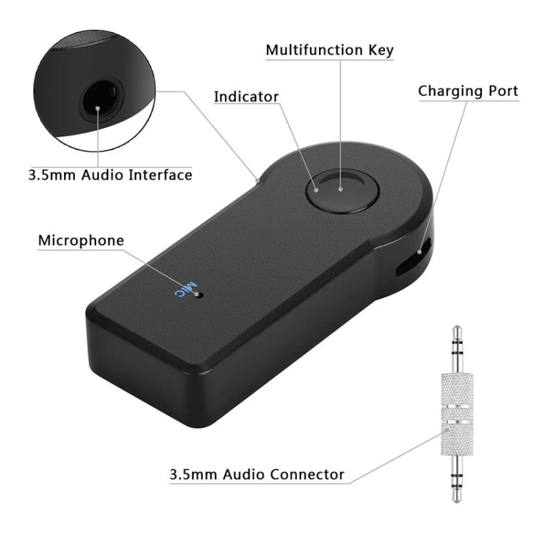 2-in-1 3,5mm AUX Metall Adapter + USB Auto Bluetooth 4.1 Kabelloser Bluetooth Empfänger Audio-Empfänger Konverter, Audio-Empfänger