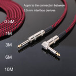 Gitarrenanschlusskabel Folk Bass Performance Geräuschreduzierung Winkel Audio Gitarrenkabel, 0,5m (Rot Schwarz), 1m (Rot Schwarz), 3m (Rot Schwarz), 6m (Rot Schwarz), 10m (Rot Schwarz)