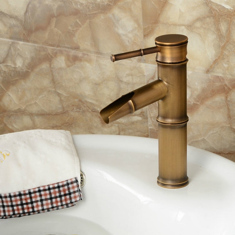 Antiker Retro Warm Kaltwasser Bad Waschtisch Bambus Wasserfall Waschtisch Kupfer Armatur, 2 Knöpfe gebrochen, 3 Knöpfe gebrochen, Frühe 2 Knöpfe, Frühe 3 Knöpfe, Winkel 2 Knöpfe, Winkel 3 Knöpfe