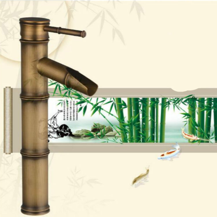 Antiker Retro Warm Kaltwasser Bad Waschtisch Bambus Wasserfall Waschtisch Kupfer Armatur, 2 Knöpfe gebrochen, 3 Knöpfe gebrochen, Frühe 2 Knöpfe, Frühe 3 Knöpfe, Winkel 2 Knöpfe, Winkel 3 Knöpfe