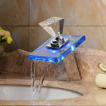 LED Wasserfallarmatur, farbenfrohe Temperaturregelung, farbwechselnde Verbrühschutzarmatur, farbwechselnde Armatur