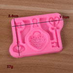 2-teiliges Lebensmittel-Liebesschloss-Schlüssel-Fondant-Silikonform DIY Backkuchen-Dekorationswerkzeug, Lebensmittel-Liebesschloss-Schlüsselform