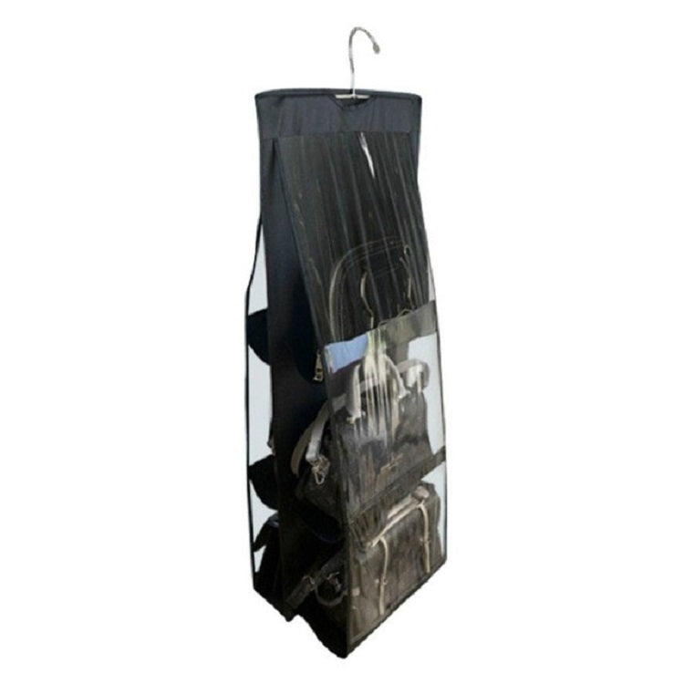 6 Fächer, 3 Lagen, faltbare Hängetasche, Regal-Organizer für Geldbörsen und Handtaschen, Schwarz, Grau