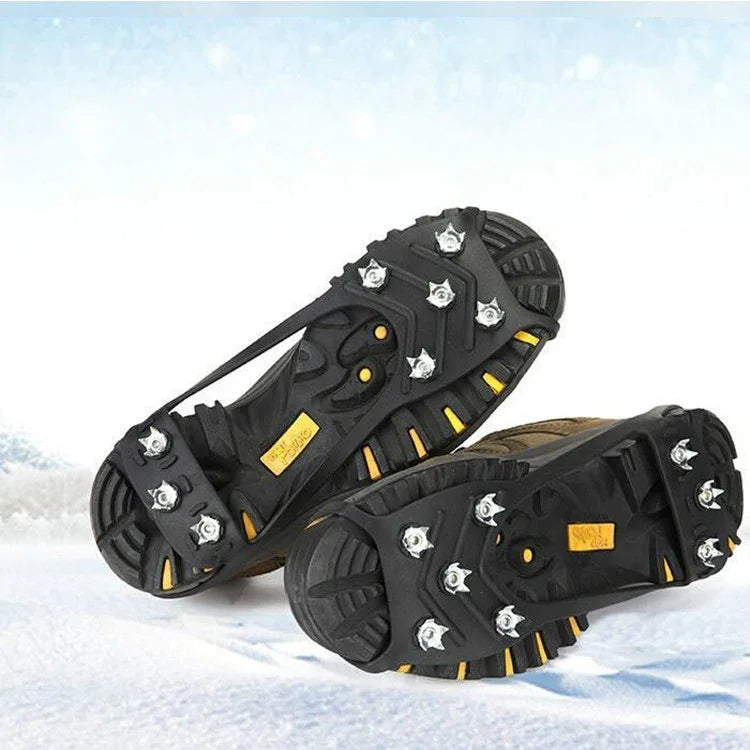 8-Zähne-Eiskrallen-Outdoor-Antirutsch-Schuhüberzüge für Eis- und Schneeboden, M (35–40 Yards), L (41–45 Yards)