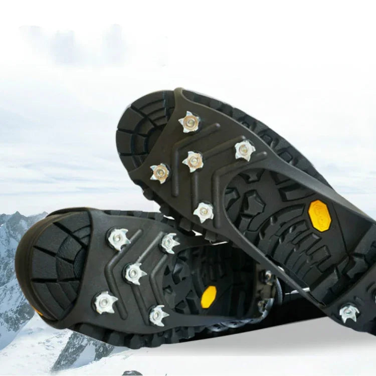 8-Zähne-Eiskrallen-Outdoor-Antirutsch-Schuhüberzüge für Eis- und Schneeboden, M (35–40 Yards), L (41–45 Yards)