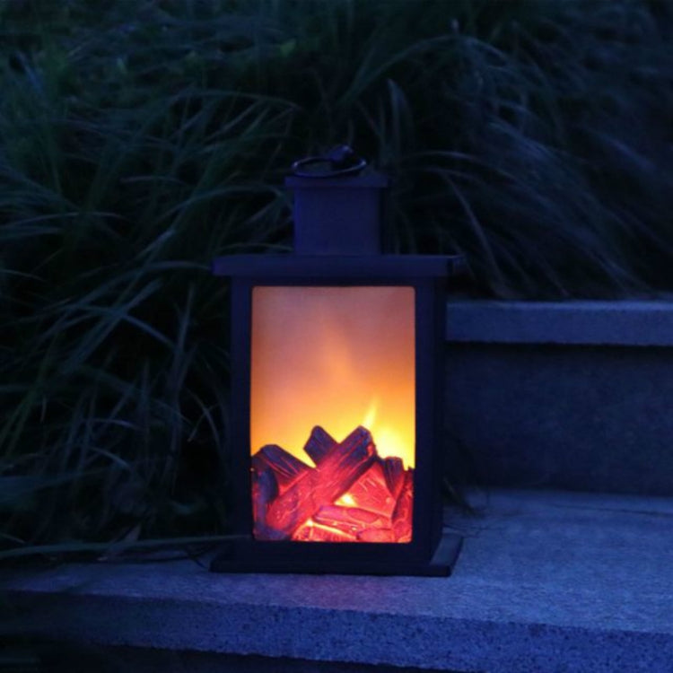 Outdoor LED Tischlampen Künstlicher Kamin Kerzenhalter Holzkohleflamme Retro Dekoration