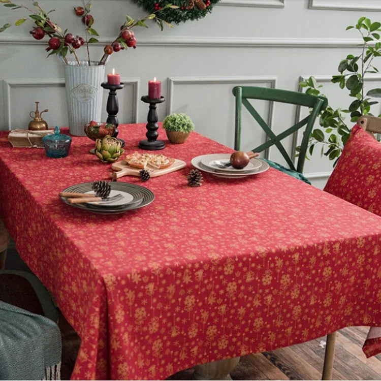 Tischdecke Weihnachten Leinen Baumwolle rechteckig, bronziert, für Esstisch, 100x140cm, 140x140cm, 140x160cm, 140x180cm, 140x200cm, 140x220cm, 140x240cm, 140x260cm, 140x300cm, 90x90cm