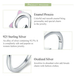 Katzen-Liebe Mädchen Ring S925 Sterlingsilber Offener Ring, SCR341