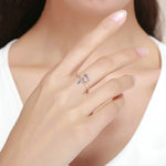 Katzen-Liebe Mädchen Ring S925 Sterlingsilber Offener Ring, SCR341