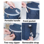 Runde Lunchtasche, isolierte Lunchbox, faltbare und tragbare Lunchtasche, L, M