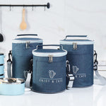 Runde Lunchtasche, isolierte Lunchbox, faltbare und tragbare Lunchtasche, L, M