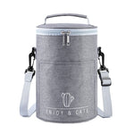 Runde Lunchtasche, isolierte Lunchbox, faltbare und tragbare Lunchtasche, L, M