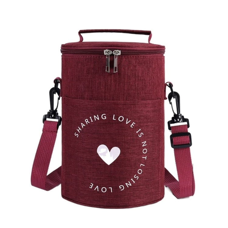 Runde Lunchtasche, isolierte Lunchbox, faltbare und tragbare Lunchtasche, L, M
