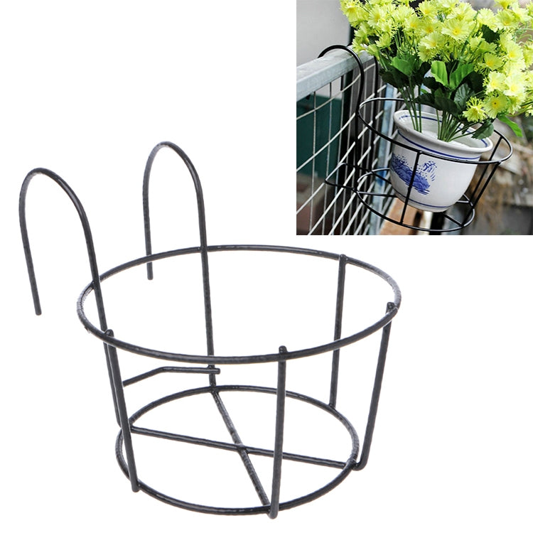 Balkongeländer runder Metall-Blumenständer Schmiedeeisen Wandmontage Blumentopfständer, S, M, L, XL