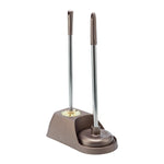 Haushalts-Toilettenbürste mit langem Stiel, Saugnapf-Set, Reinigung ohne tote Winkel, Grau, Braun