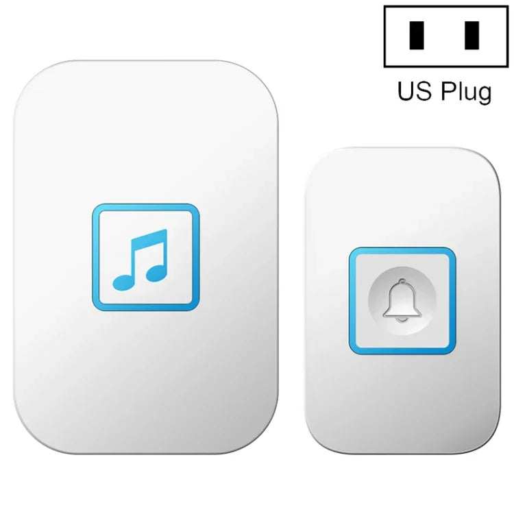 CACAZI A86 Elektronische Musik-Türklingel mit Fernbedienung, 1:1-Netzkabel-Türklingel, US-Stecker, UK-Stecker, EU-Stecker