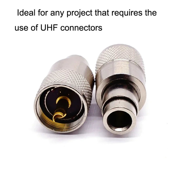10 Stück UHF-Stecker PL259 für RG8/RG58-Kabel, Antennenanschluss, UHF-Stecker