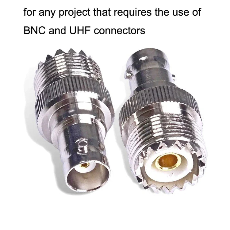 BNC-Buchse auf UHF PL-259-Buchse (gerader Typ) HF-Koaxialadapter, BNC-Buchse auf UHF-Buchse