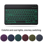 10 Zoll RGB Bunt Beleuchtete Bluetooth Tastatur und Maus Set für Handy / Tablet, Schwarz, Weiß