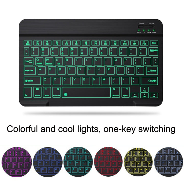 10 Zoll RGB Bunt Beleuchtete Bluetooth Tastatur und Maus Set für Handy / Tablet, Schwarz, Weiß