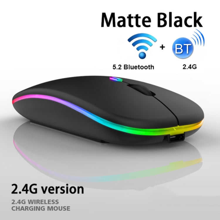 10 Zoll RGB Bunt Beleuchtete Bluetooth Tastatur und Maus Set für Handy / Tablet, Schwarz, Weiß