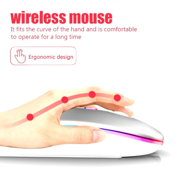 3-Tasten RGB-Hintergrundbeleuchtung, leise, kabellose Bluetooth-Maus mit zwei Modi
