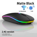 3-Tasten RGB-Hintergrundbeleuchtung, leise, kabellose Bluetooth-Maus mit zwei Modi