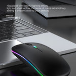 3-Tasten RGB-Hintergrundbeleuchtung, leise, kabellose Bluetooth-Maus mit zwei Modi