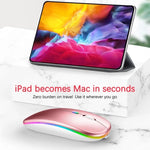 3-Tasten RGB-Hintergrundbeleuchtung, leise, kabellose Bluetooth-Maus mit zwei Modi