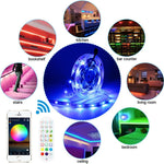 Bluetooth Anzug Smart Musik Sound Control Lichtleiste Wasserdicht 5050 RGB Bunte Atmosphäre LED Lichtleiste mit 24-Tasten Fernbedienung, 5M 150 LEDs, 5M 300 LEDs, 10M 300 LEDs, 10M 600 LEDs, 15M 450 LEDs, 20M 360 LEDs, 30M 540 LEDs