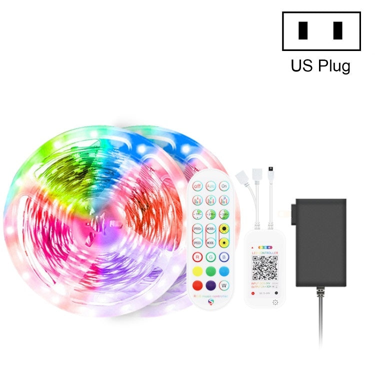 Bluetooth Anzug Smart Musik Sound Control Lichtleiste Wasserdicht 5050 RGB Bunte Atmosphäre LED Lichtleiste mit 24-Tasten Fernbedienung, 5M 150 LEDs, 5M 300 LEDs, 10M 300 LEDs, 10M 600 LEDs, 15M 450 LEDs, 20M 360 LEDs, 30M 540 LEDs