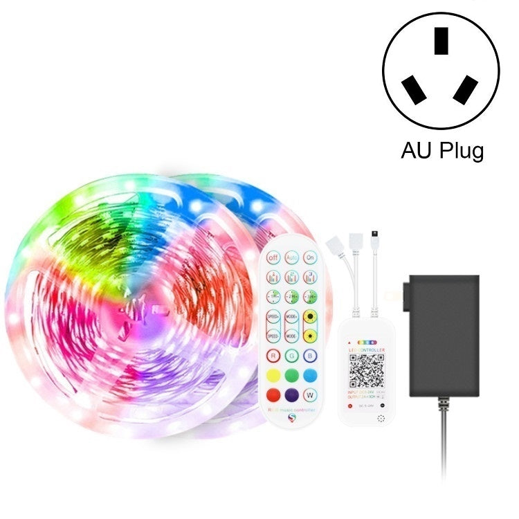 Bluetooth Anzug Smart Musik Sound Control Lichtleiste Wasserdicht 5050 RGB Bunte Atmosphäre LED Lichtleiste mit 24-Tasten Fernbedienung, 5M 150 LEDs, 5M 300 LEDs, 10M 300 LEDs, 10M 600 LEDs, 15M 450 LEDs, 20M 360 LEDs, 30M 540 LEDs