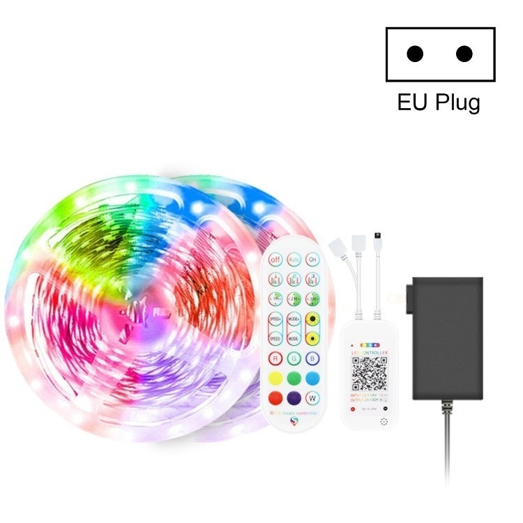 Bluetooth Anzug Smart Musik Sound Control Lichtleiste Wasserdicht 5050 RGB Bunte Atmosphäre LED Lichtleiste mit 24-Tasten Fernbedienung, 5M 150 LEDs, 5M 300 LEDs, 10M 300 LEDs, 10M 600 LEDs, 15M 450 LEDs, 20M 360 LEDs, 30M 540 LEDs