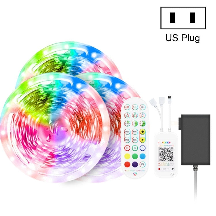 Bluetooth Anzug Smart Musik Sound Control Lichtleiste Wasserdicht 5050 RGB Bunte Atmosphäre LED Lichtleiste mit 24-Tasten Fernbedienung, 5M 150 LEDs, 5M 300 LEDs, 10M 300 LEDs, 10M 600 LEDs, 15M 450 LEDs, 20M 360 LEDs, 30M 540 LEDs