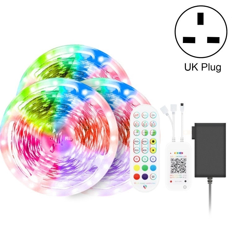 Bluetooth Anzug Smart Musik Sound Control Lichtleiste Wasserdicht 5050 RGB Bunte Atmosphäre LED Lichtleiste mit 24-Tasten Fernbedienung, 5M 150 LEDs, 5M 300 LEDs, 10M 300 LEDs, 10M 600 LEDs, 15M 450 LEDs, 20M 360 LEDs, 30M 540 LEDs