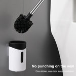 Edelstahl Wandmontage WC-Bürste mit weichen Borsten, Weiß, Rosa, Grau